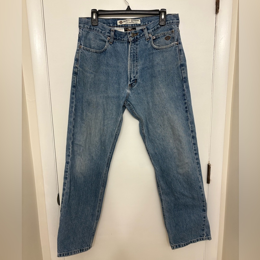 Vintage Harley Davidson Men's Jeans Medium Wash Straight Leg Denim 34x30